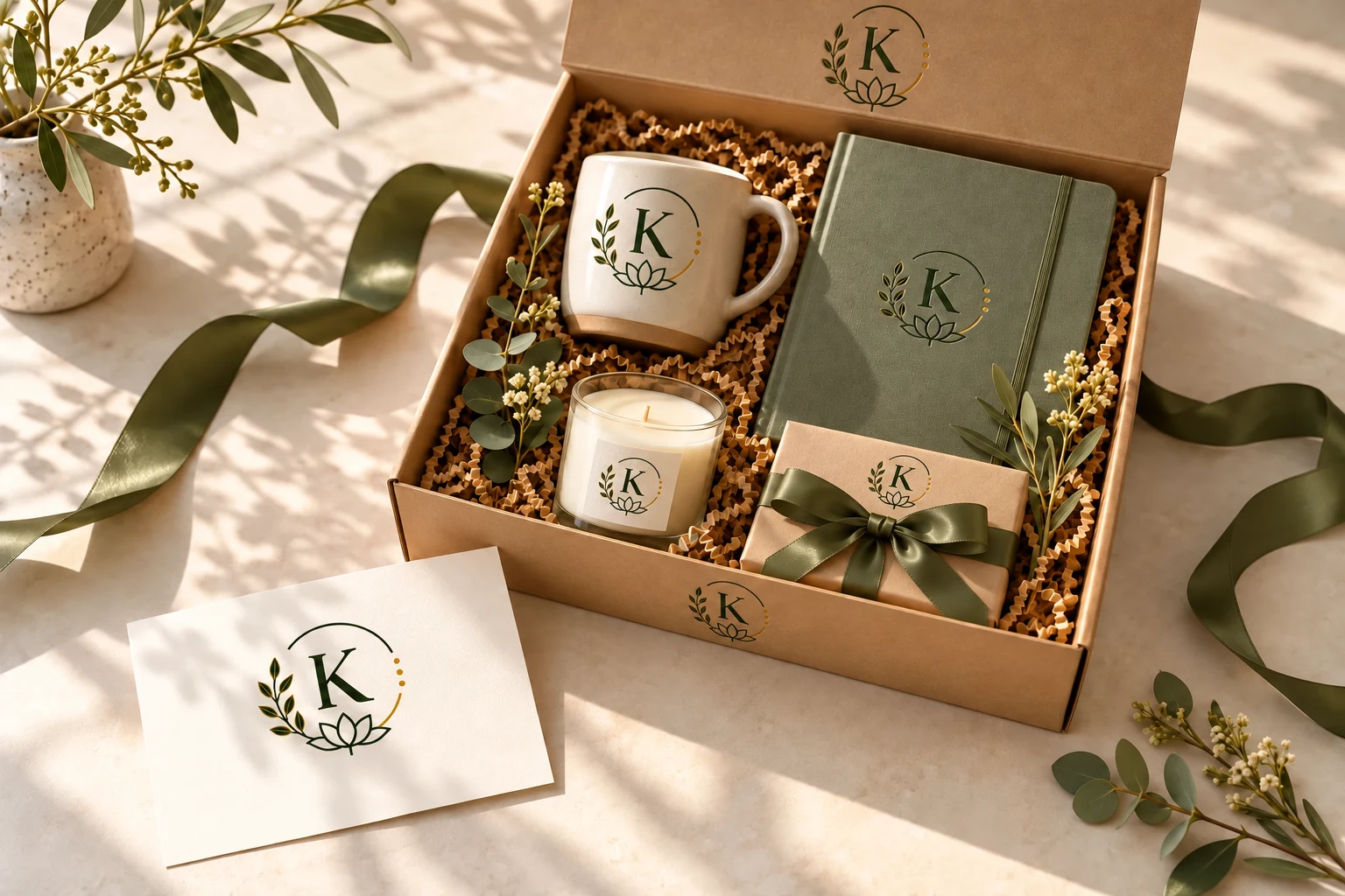 Inspiración de regalos: caja kraft, libreta, taza y detalles de bienestar