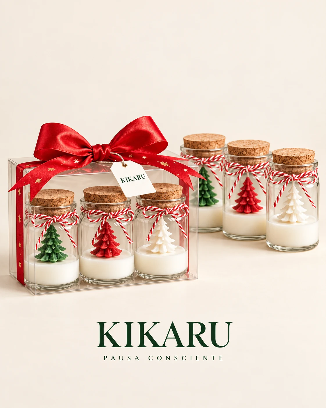 Árboles en frascos · imagen del catálogo de velas KIKARU