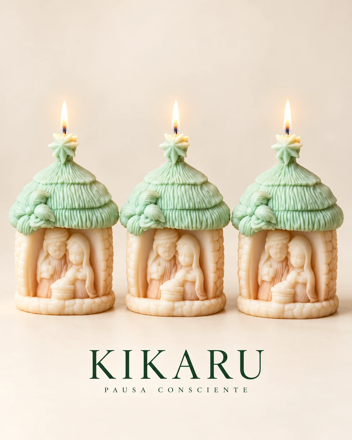 Casitas con árbol · imagen del catálogo de velas KIKARU