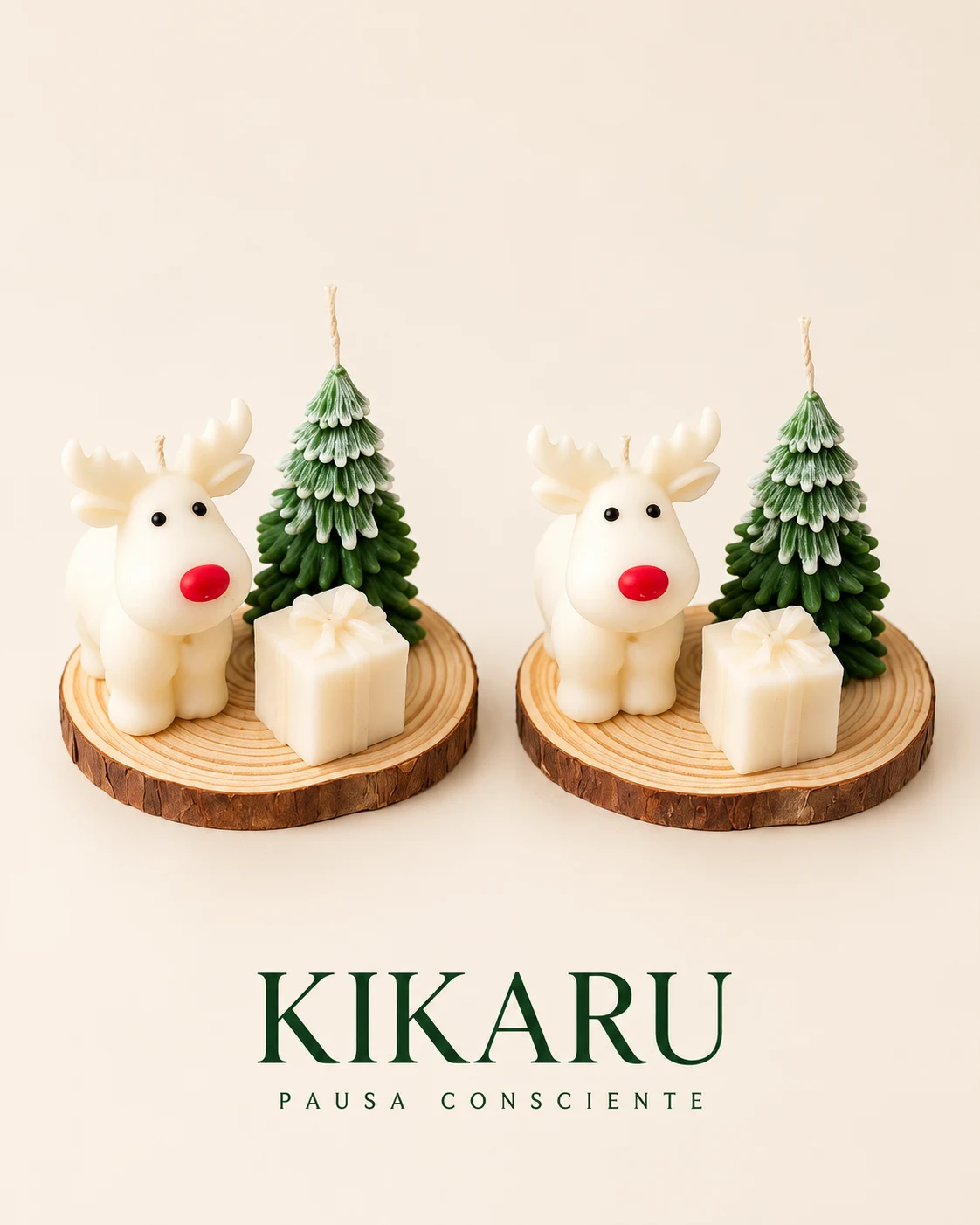 Renos y regalos · imagen del catálogo de velas KIKARU