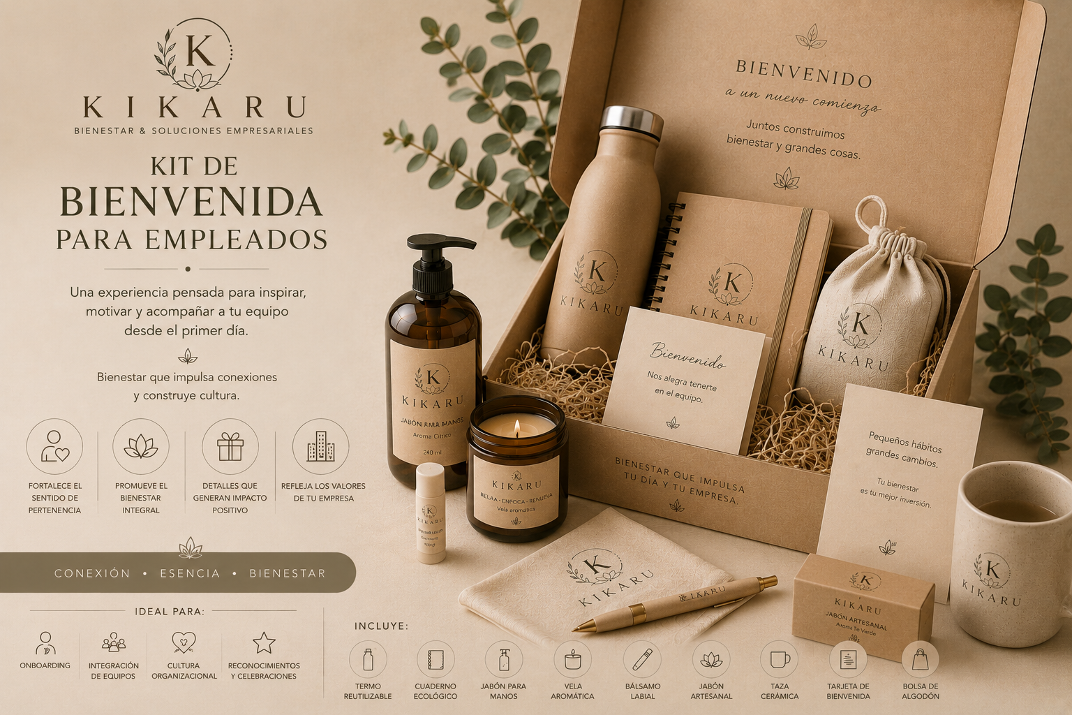 Kit bienvenida corporativa premium Kikaru